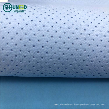 Heavy weight Blue Spunbond+Melt blown+Spunbond SMS  non-woven fabric for medical bed sheet 20G PE with 80G SMS spunbond